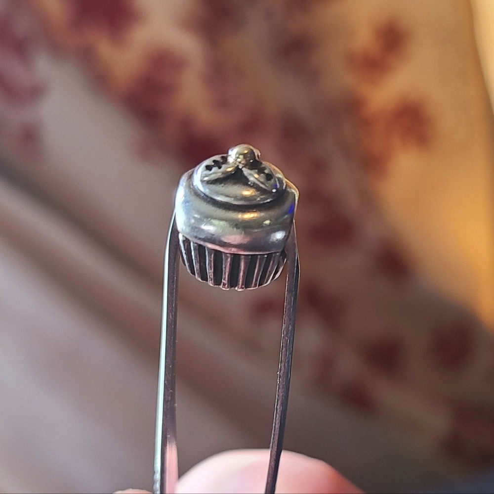 Pandora Retired 790417 Cupcake Sterling Bead with 14k accent